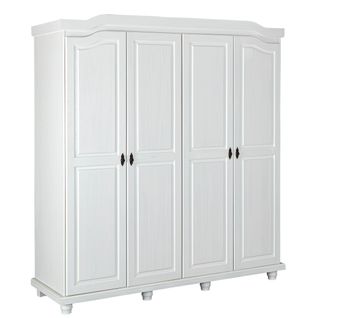 Armoire Placard Meuble De Rangement Coloris Blanc - Longueur 197 X Largeur 60 X Hauteur 198 Cm