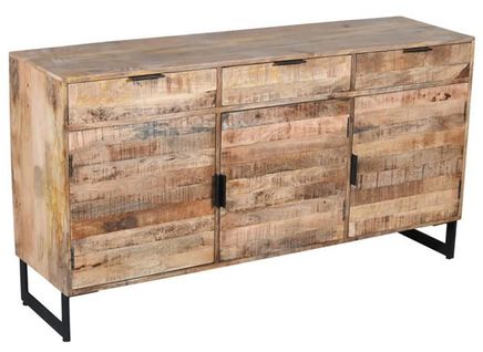 Buffet Meuble De Rangement En Bois De Manguier - L. 150 X H. 80 X P. 40 Cm