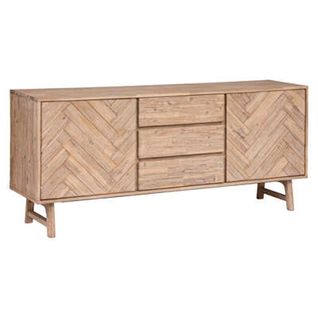 Buffet En Bois D'acacia Coloris Beige - Longueur 180 X Profondeur 45 X Hauteur 80 Cm