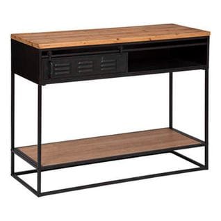 Console Avec 1 Porte En Bois / Fer Coloris Noir - Longueur 110 X Profondeur 40 X Hauteur 85 Cm