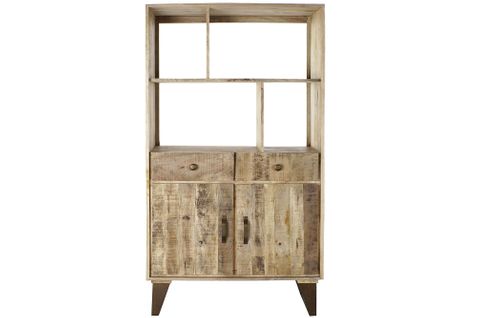 Etagère En Bois De Manguier Et Métal Coloris Naturel / Noir - L. 95 X P. 44 X H. 172 Cm