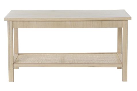 Table Basse En Bois De Paulownia Et Mdf Coloris Naturel - L. 90 X P. 50 X H. 46 Cm