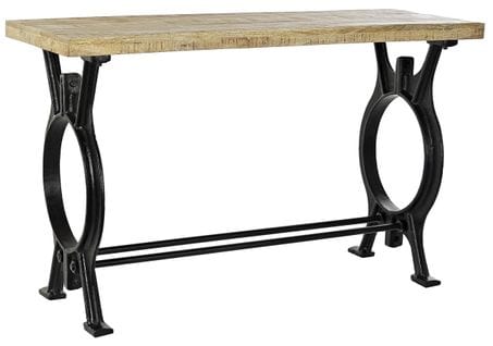 Console Table En Métal Noir Et Bois De Manguier Coloris Nature - L. 120 X P. 45 X H. 76 Cm