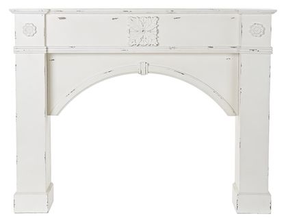 Cheminée De Châssis En Sapin Et Mdf Coloris Blanc Vieilli - L. 140 X P. 28 X H. 110 Cm