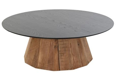 Table Basse En Bois Recyclé Et Pin Coloris Naturel - Diamètre 90 X Hauteur 32 Cm