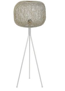 Lampadaire Rond En Métal Coloris Blanc - Diamètre 41 X Hauteur 109 Cm