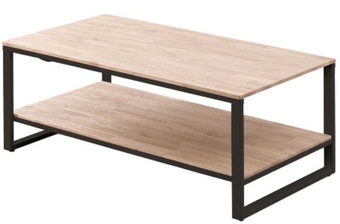 Table Basse Relevable En Bois Et Métal Coloris Chêne Nordique Noir - L. 120 X P. 60 X H. 45-60 Cm