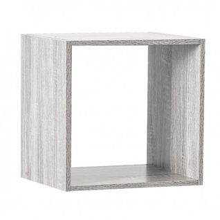 Etagère Murale En Panneaux De Particules Coloris Gris - L. 34,4 X P. 32 X H. 34,4 Cm