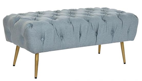 Banquette En Métal Bleu- Longueur 103 X Profondeur 46 X Hauteur 42 Cm