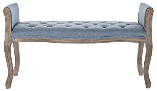 Banquette En Bois De Caoutchouc Coloris Bleu- Longueur 109 X Profondeur 39 X Hauteur 60 Cm