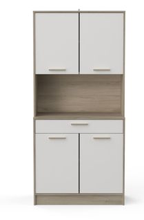 Buffet De Cuisine Coloris Chêne Kronberg, Blanc - Longueur 83,3 X Hauteur 176,1 X Profondeur 40 Cm