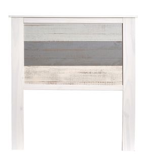 Tête De Lit En Pin Coloris Blanc Et Gris - Longueur 105 X Profondeur 4 X Hauteur 112 Cm