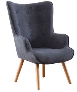 Fauteuil En Tissu De Velours Gris Avec Pieds Nordiques En Bois De Hêtre - L. 71 X P. 75 X H. 95 Cm