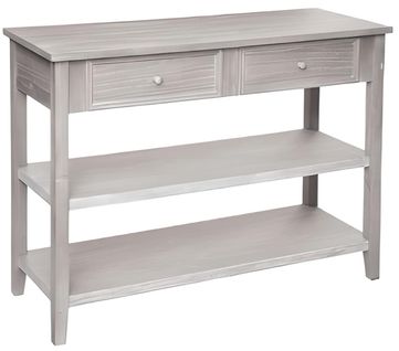 Console En Bois De Paulownia / Mdf Avec 2 Tiroirs Coloris Beige - L. 110 X P. 40 X H. 85 Cm