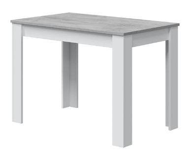 Table À Manger Rectangulaire En Mélamine Coloris Blanc Effet Ciment - L. 109 X P. 67 X H. 78 Cm