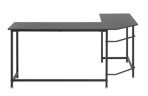 Bureau D'angle, Table De Bureau Coloris Noir - Longueur 168 X Hauteur 76 X Profondeur 129 Cm