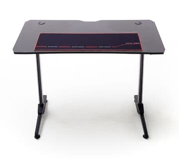 Table De Bureau Gamer, Table De Jeu En Bois Imitation Carbone Coloris Noir / Pieds En Métal