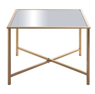 Table D'appoint En Métal Coloris Or- Longueur 60 X Profondeur 60 X Hauteur 45 Cm