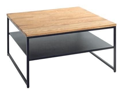 Table Basse Coloris Noir-chêne -  Longueur 70 X Profondeur 70  X Hauteur 40 Cm
