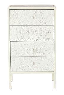 Chiffonnier, Meuble De Rangement En Bois De Sapin Et Mdf Coloris Blanc - L. 45 X P. 34 X H. 78 Cm