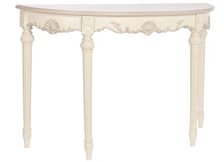 Table Console En Bois De Manguier Et Mdf Coloris Beige Vieilli  - L. 122 X P. 38 X H. 79 Cm