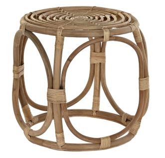 Table D'appoint En Bois De Rotin Coloris Naturel  - Diamètre 43 X Hauteur 46 Cm