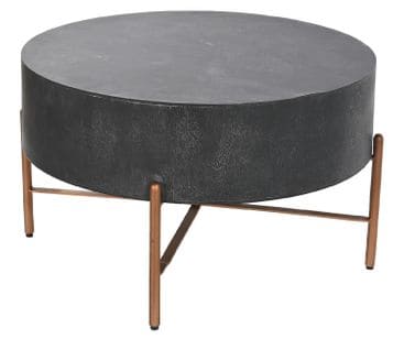 Table Basse Ronde En Bois De Manguier / Métal Coloris Noir - Diamètre 90 X Hauteur 45 Cm