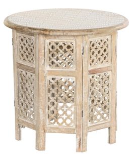 Table D'appoint En Bois De Manguier Coloris Naturel - Diamètre 53  X Hauteur 53 Cm