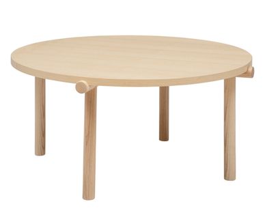 Table Basse Ronde En Bois Mdf Coloris Naturel - Diamètre 82  X Hauteur  40  Cm