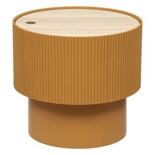 Table Basse Ronde En Mdf Coloris Ocre - Diamètre 38,5   X Hauteur 35  Cm