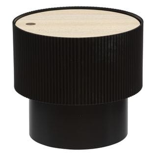 Table Basse Ronde En Mdf Coloris Noir  - Diamètre 38,5   X Hauteur 35  Cm