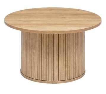 Table Basse Ronde En Bois Mdf Coloris Naturel   - Diamètre 70 X Hauteur 40 Cm