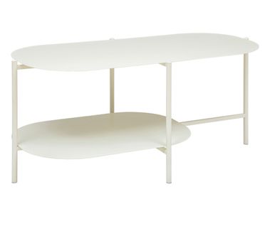 Table Basse En Métal Coloris Ivoire  -longueur 100  X Profondeur 50   X Hauteur 45 Cm