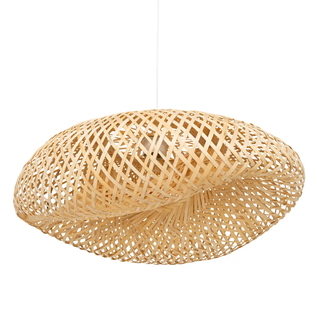 Lampe Suspendue, Suspension Luminaire En Bambou/métal Coloris Naturel - L. 51 X P. 18 X H. 36 Cm