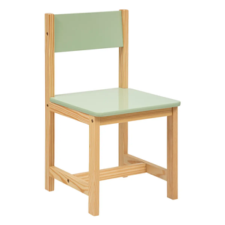 Chaise Pour Chambre D'enfant En Mdf/pin Coloris Vert/naturel - L. 29 X P. 29 X H. 54.5 Cm