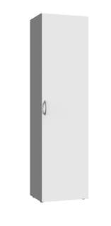 Armoire, Meuble De Rangement Avec 1 Porte Coloris Blanc -  L. 30  X H. 185 X P. 40  Cm
