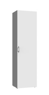 Armoire, Meuble De Rangement Avec 1 Porte Coloris Blanc -  L. 40  X H. 185 X P. 40  Cm