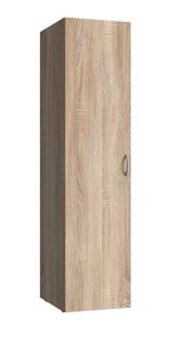 Armoire De Rangement En Bois Mélamine Coloris Imitation Chêne - L. 30 X H. 185 X P. 54 Cm