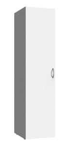 Armoire De Rangement Avec 1 Porte En Bois Mélamine Coloris Blanc  -  L. 50 X H. 185 X P. 54 Cm