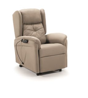 Fauteuil Relax Électrique Releveur En Tissu Waterproof Couleur Beige - L. 73 X P. 90 X H. 110 Cm