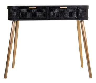 Meuble Console, Table Console En Bois Coloris Noir - L. 88 X P. 42 X H. 78 Cm