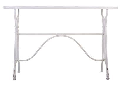 Meuble Console, Table Console En Métal Coloris Blanc - L. 122,5  X P. 33 X H. 80 Cm