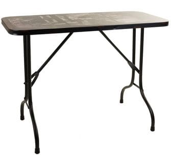 Table De Repas, Table à Manger Rectangulaire En Métal Noir - L. 100 X P. 47 X H. 75 Cm