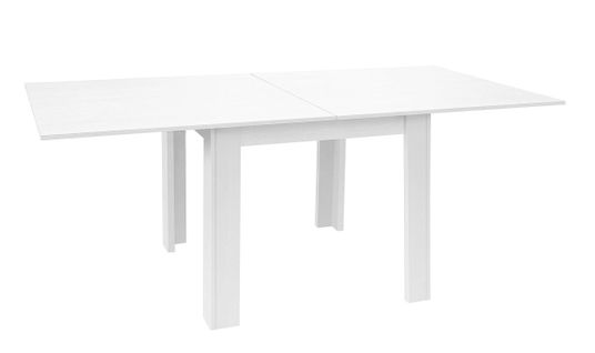 Table à Manger, Table De Repas Extensible Coloris Blanc - Longueur 90-180 X Profondeur 90 Cm