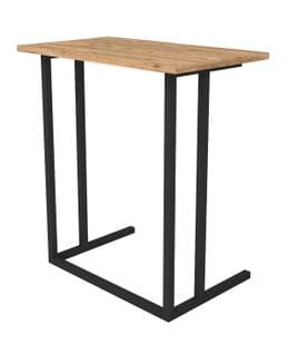 Table D'appoint, Table De Salon Coloris Chêne Cambrian, Noir - L. 60 X P. 36 X H. 66 Cm