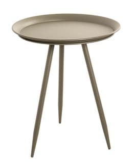 Table D'appoint Ronde Coloris Vert En Métal Laqué - Diamètre 44 X Hauteur 54 Cm