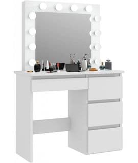 Coiffeuse Table De Maquillage Avec 4 Tiroirs Et Miroir Avec Eclairage LED