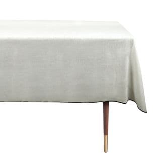 Nappe En Coton Et Lin Blanc Bourdon Noir 300x170cm