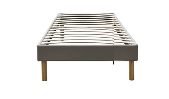 Sommier Tapissier Gris + Pieds En 20 Cm Pour Matelas En 90x200 - Gregory