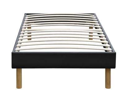 Sommier Tapissier Noir + Pieds En 20 Cm Pour Matelas En 80x200 - Gregory